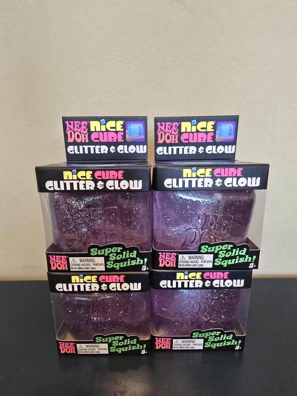 Authentic NeeDoh Nice Cube Glitter & Glow Purple/Pink Squish Listing Is For ONE